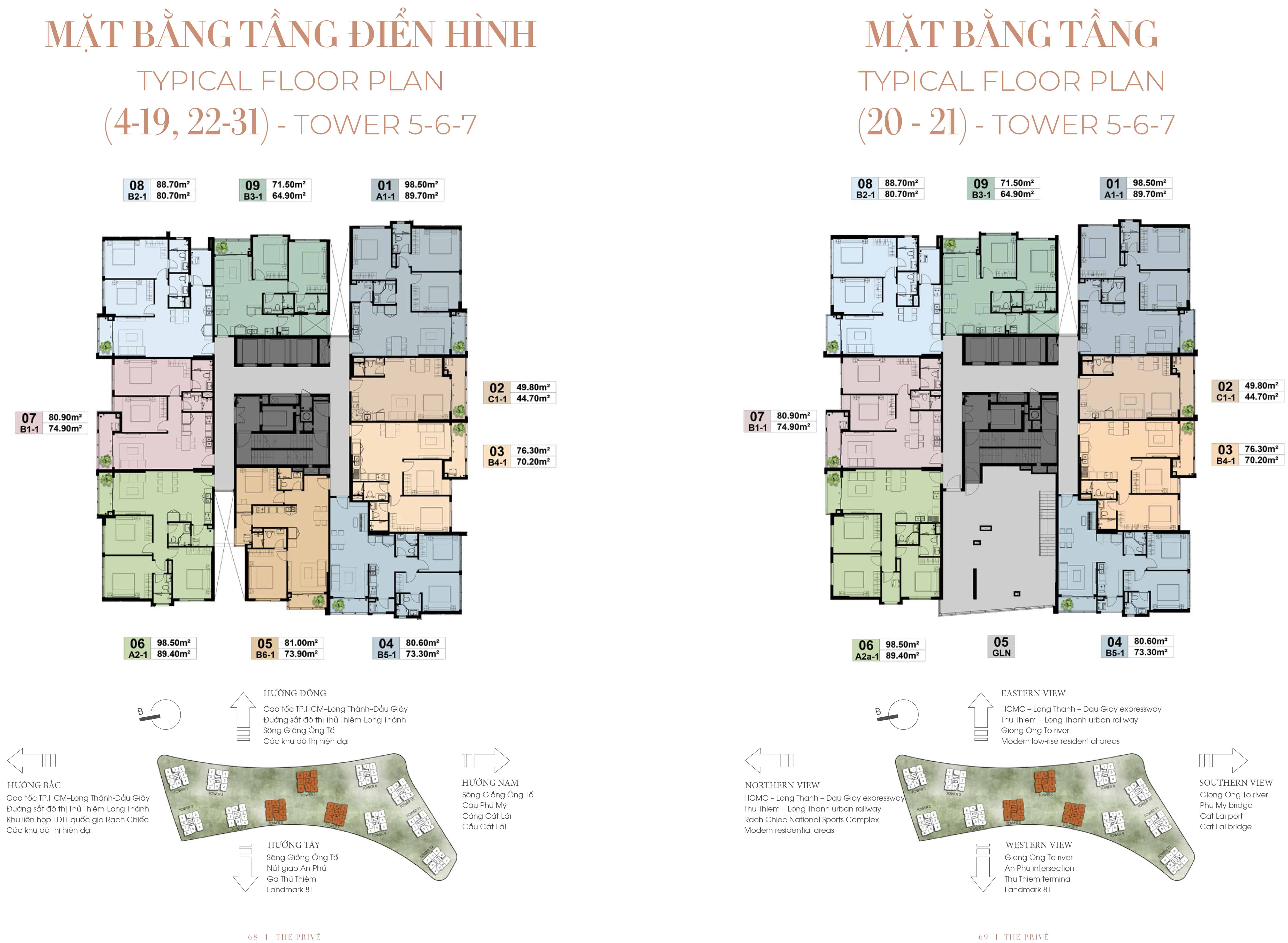 Mặt bằng The Prive Đất Xanh tháp 5-6-7