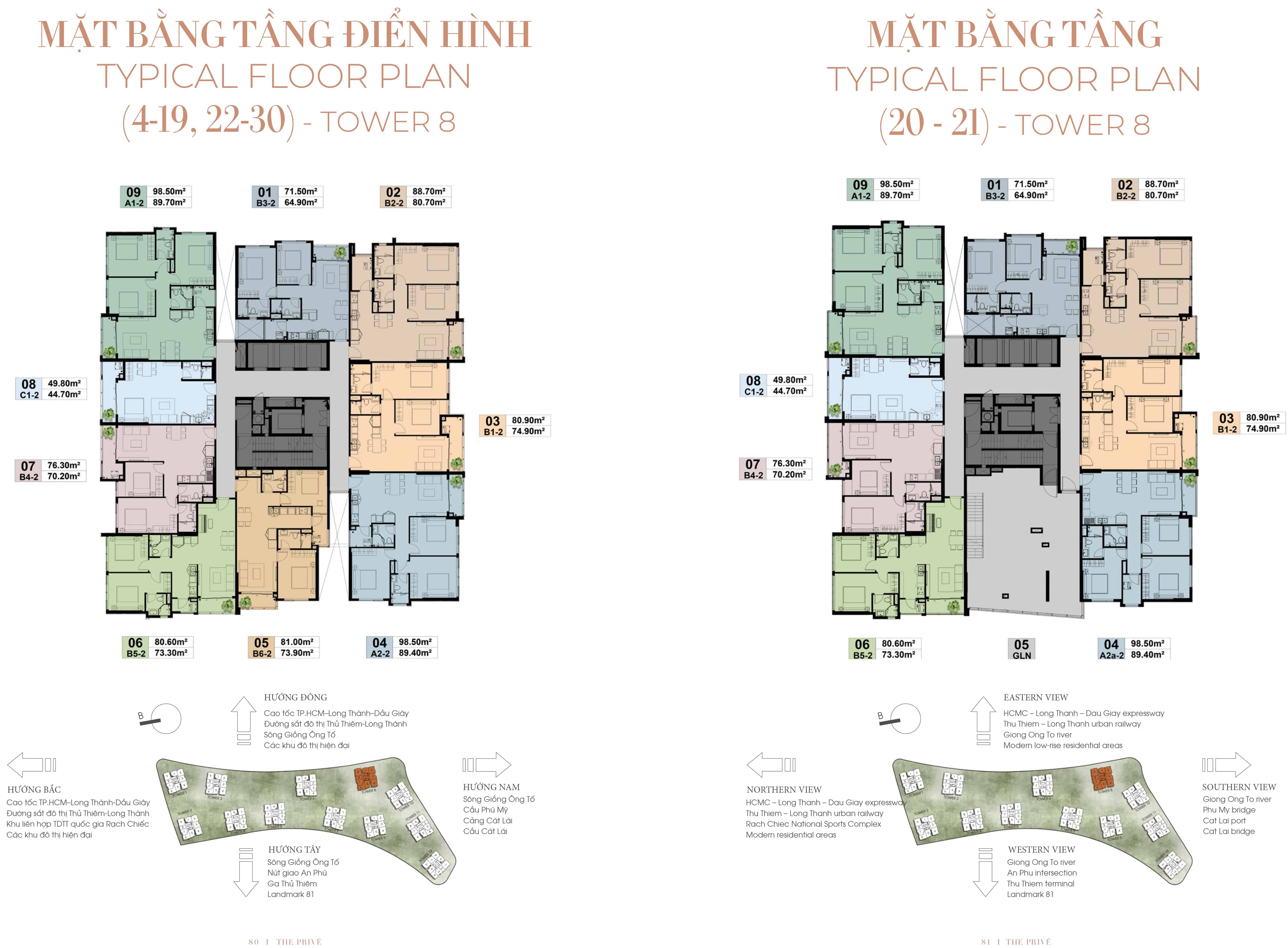 Mặt bằng The Prive Đất Xanh tháp 8