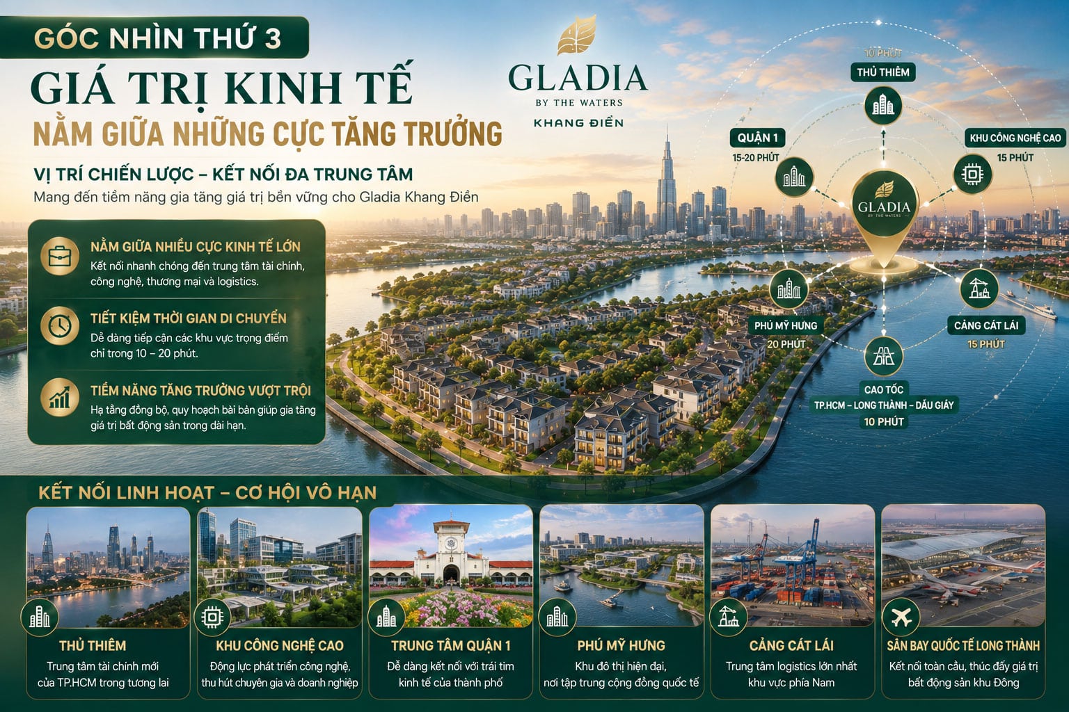 Giá trị kinh tế – Một vị trí đẹp chỉ thật sự có giá khi nằm giữa những cực tăng trưởng