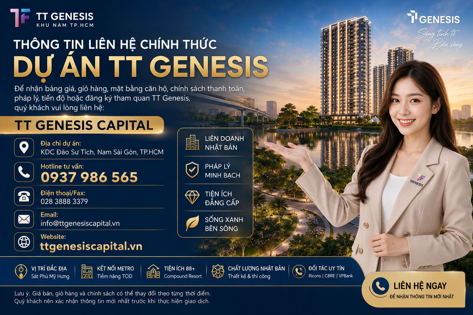 Thông Tin Liên Hệ Dự Án TT Genesis
