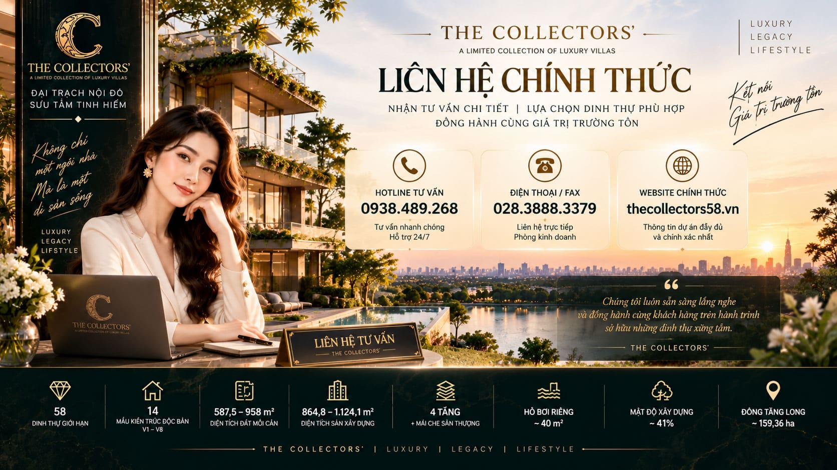 Liên hệ xem quỹ đất, mặt bằng và lựa chọn từng mẫu dinh thự The Collectors'