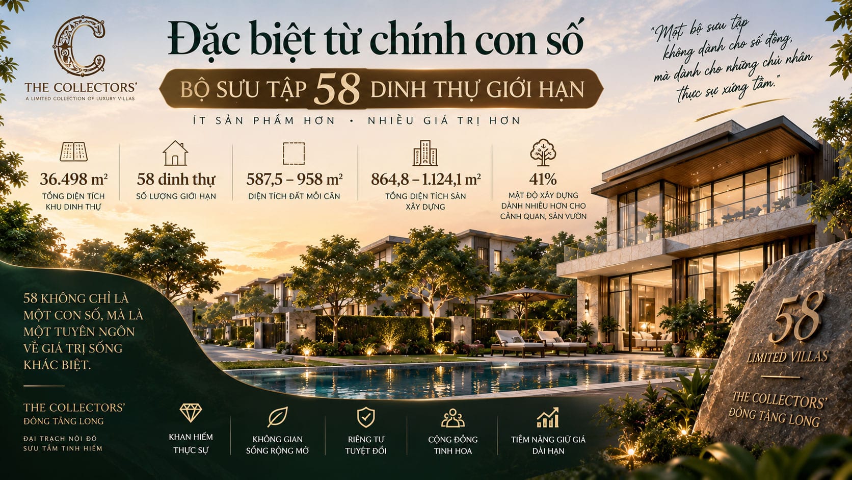 Đặc biệt từ chính con số: bộ sưu tập 58 dinh thự giới hạn