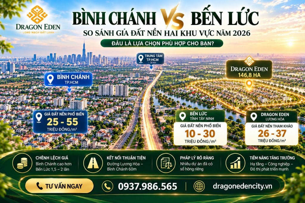 Bình Chánh Và Bến Lức – So Sánh Giá Đất Nền Hai Khu Vực Năm 2026
